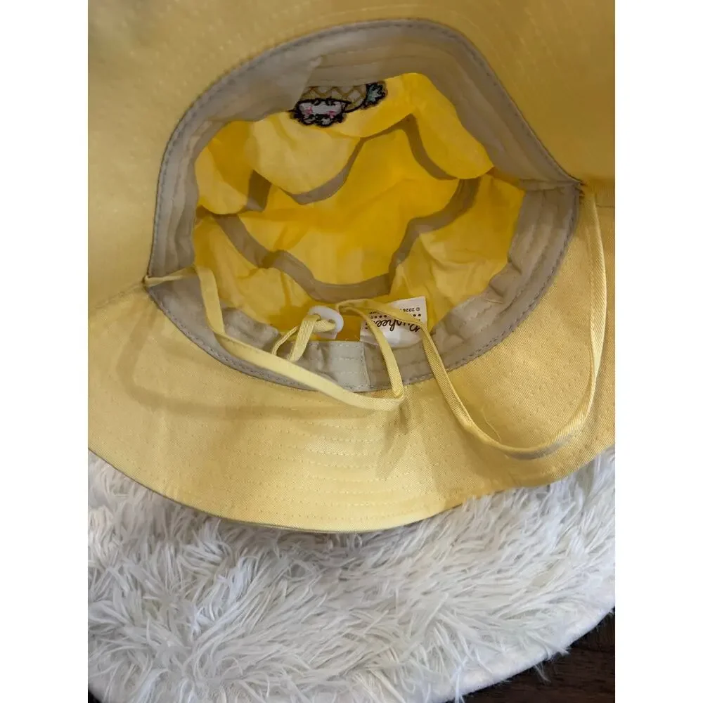 Pusheen yellow bucket hat adjustable strap embroidered design limited edition
